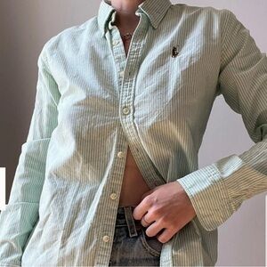 Ralph Lauren Blue Striped Slim Fit Button Down